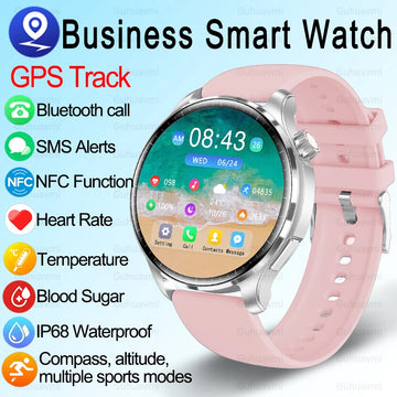 2024 New NFC Smart Watch Women AMOLED HD Screen Heart Rate Blood Sugar GPS Sports Bluetooth Call IP68 Waterproof SmartWatch Man