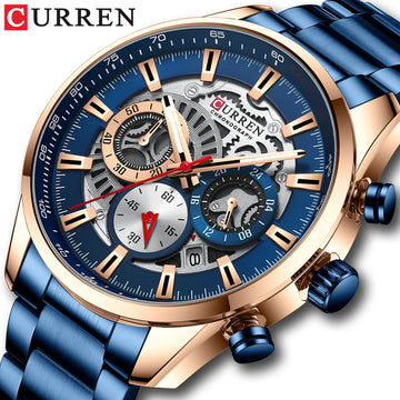 CURREN 2021 New Men's Casual Sports Watch, Top Luxury Brand Men's Watch, Waterproof Luminous Stainless Steel Men's Wrist Watch