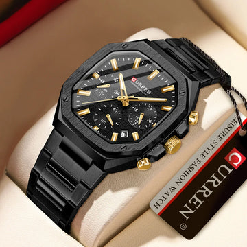 CUREEN Fashion Date Quartz Men Watches Top Brand Luxury Male Clock Chronograph Sport Mens Wrist Watch Relogio Masculino