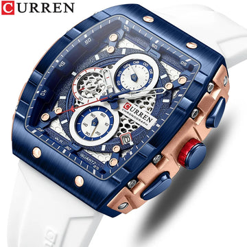 CURREN Top Brand Men's Watches Luxury Square Quartz Wristwatch Waterproof Luminous Chronograph Watch for Men Date Clock