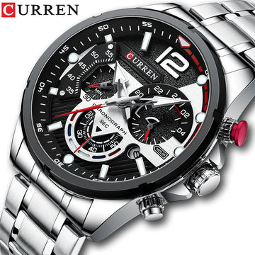 CURREN Casual Business Chronograph Waterproof Stainless Steel Watch Mens New Luxury Fashion Quartz Men wristwatch часы мужские