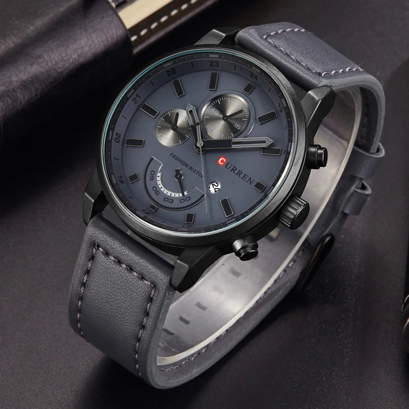Curren Watches Man 2021 Luxury Brand Military Leather Men's Wristwatch Clock Waterproof Luxury Watch Men 2022 Relogio Masculino