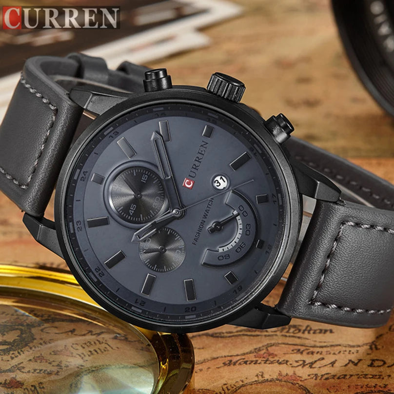 Curren Watches Man 2021 Luxury Brand Military Leather Men's Wristwatch Clock Waterproof Luxury Watch Men 2022 Relogio Masculino