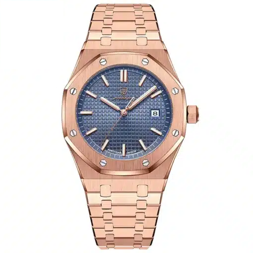 Poedagar Elegant Men Quartz Watch with Stainless Steel Band