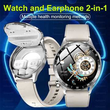 2024 Smart Watch Men Women Bracelet 2 in 1 TWS Wireless Earbuds 1.39 Inch Heart Rate Blood Pressure Sports Waterproof Smartwatch