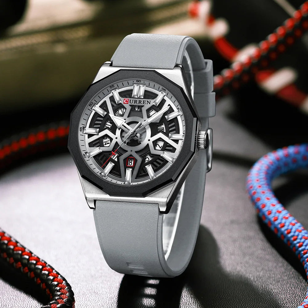 CURREN Men Quartz Wrist Watches Luxury Brand Military Sports Silicone Waterproof Men Watch Fashion Clock Relogio Masculino