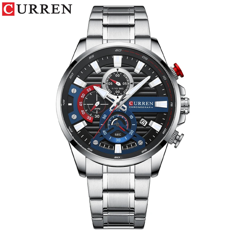 Watch For Men CURREN Luxury Quartz Chronograph Sport Waterproof Man Watches Military Fashion Stainless Steel Wristwatch Clock
