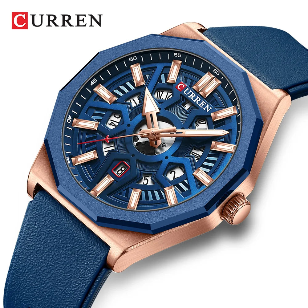 CURREN Brand Fashion Mens Watches Top Luxury Silicone Sport Watch Men Quartz Date Clock Waterproof Wristwatch with Luminous