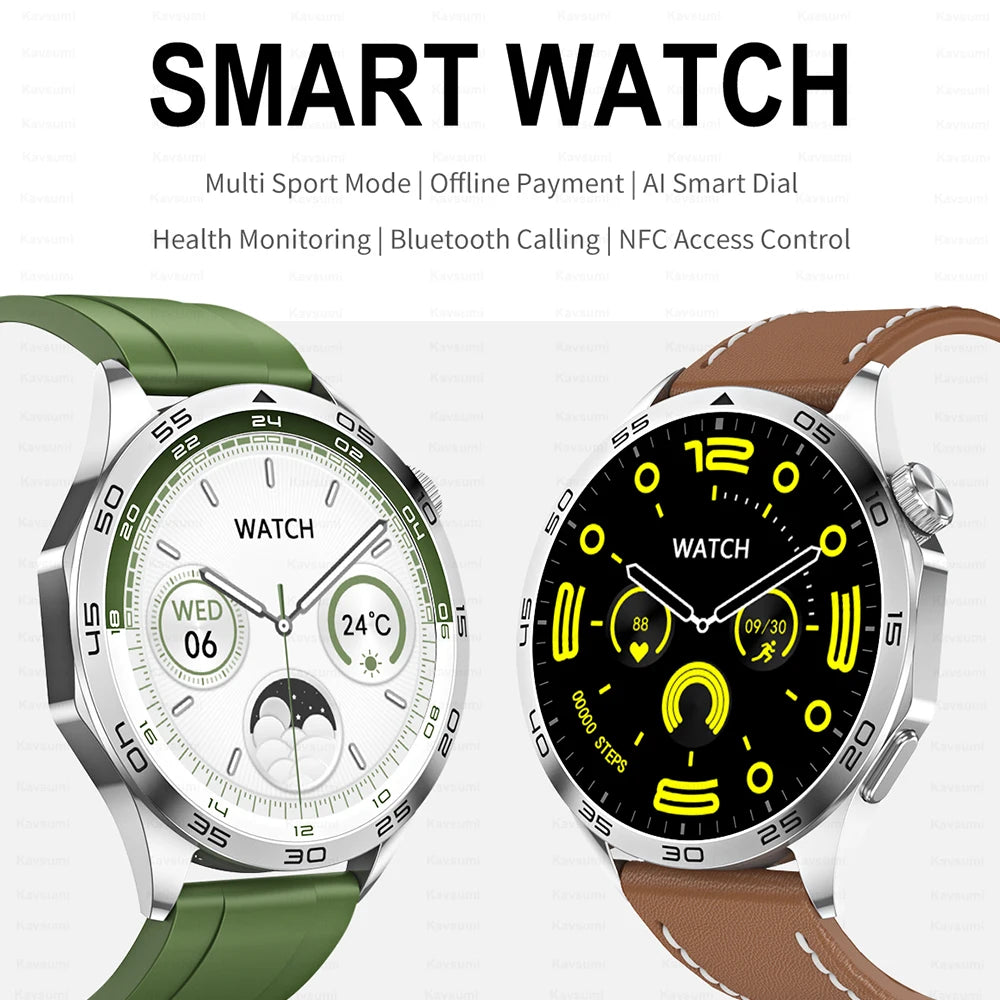 2024 NFC Luxury Smart Watches Women Men NFC Bluetooth Call Smart Watch Wireless Charge IP68 Waterproof Health Monitoring Watches